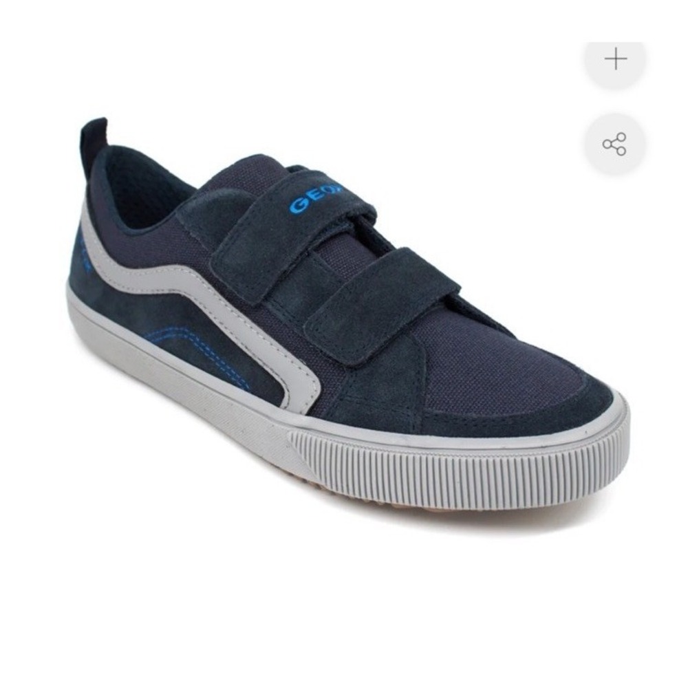 GEOX BOYS'‎ J ALONISSO SUEDE & CANVAS SNEAKER IN NAVY/GRAY  Size US 6/ EU 39